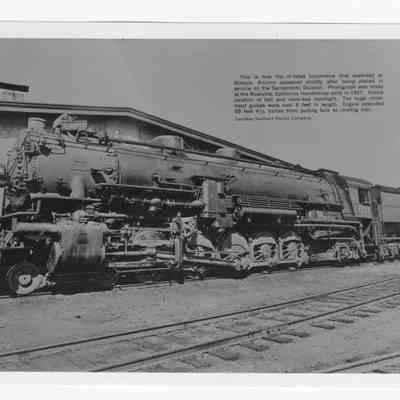 Photograph of a Southern Pacific locomotive, Roseville, California, 1927