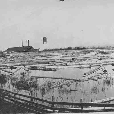 Photograph of Booth-Kelly Mill & Log Pond, 1914