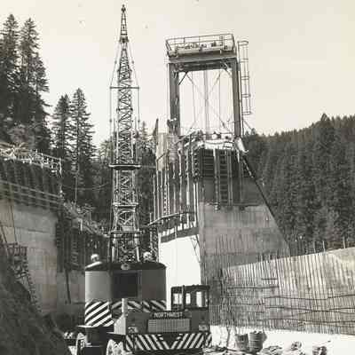 Photograph of Cougar Dam Construcation, Date Unknown