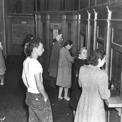 Photograph of Post Office Waiting Line, date unknown