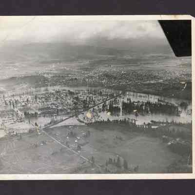 Ariel Photograph of flood area in Eugene/Springfield, Oregon, Undated
