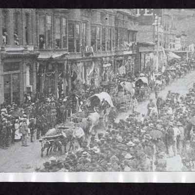Photograph of parade, Eugene, Oregon, 1896
