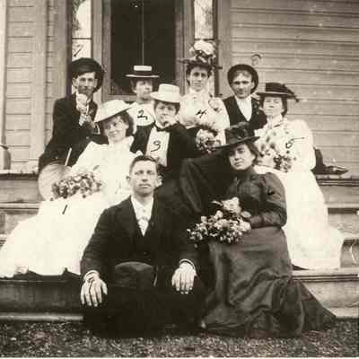 Photograph of nine prominent Springfield citizens, Springfield, Oregon, 1896