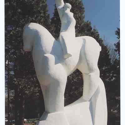 Postcard of the Oregon Statehood Memorial - The White Horse Statue, Springfield