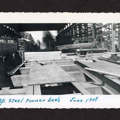 Photograph of steel turner beds at Booth-Kelly lumber mill