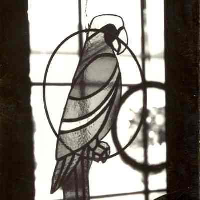 Photograph of Stained Glass Parrot, undated