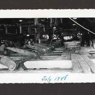 Photograph of machinery at Booth-Kelly lumber mill, Springfield, Oregon, 1948