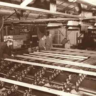 Photograph of Workers at a Lumber Mill, 1960