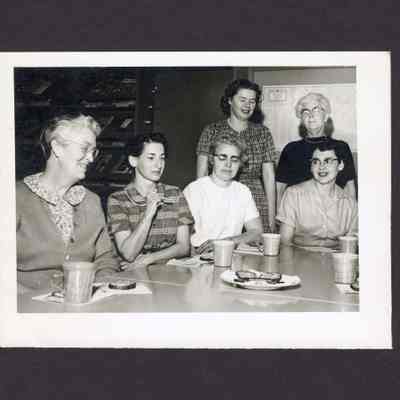 Photograph of the 1960s Springfield Public Library and staff