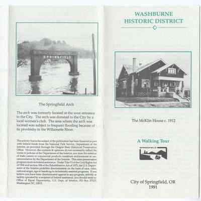 Walking Tour Map of Washburne Historic District, Springfield, 1991