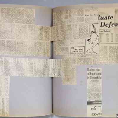 Pages 94 newspaper clippings unfolded
