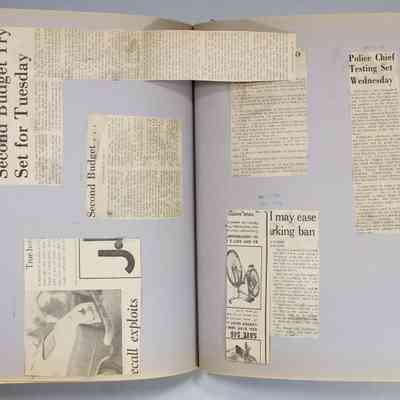 Page 108 newspaper clippings unfolded