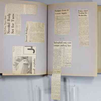 Page 109 newspaper clippings unfolded
