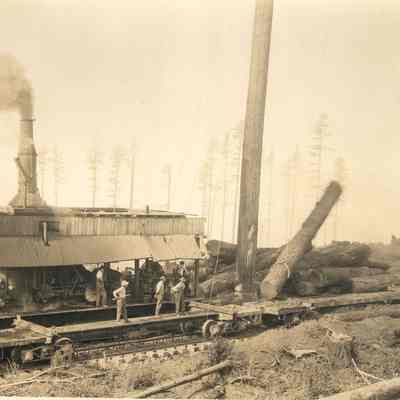 Photograph of loading logs above Wendling