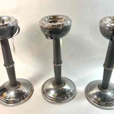 Three Free-Standing Metal Ashtrays, Springfield Buick