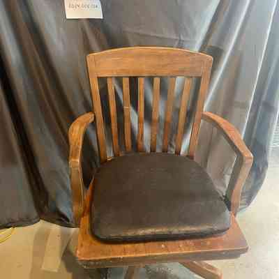 Wooden Chair with Arms and Wheels
