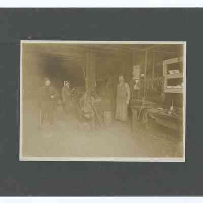 Photograph of L.E. Thompson's Blacksmith Shop, Main St, Springfield, circa 1910