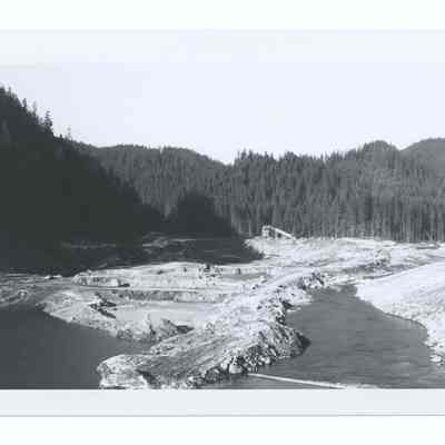 Photograph of the construction of a reservoir, Oregon, undated