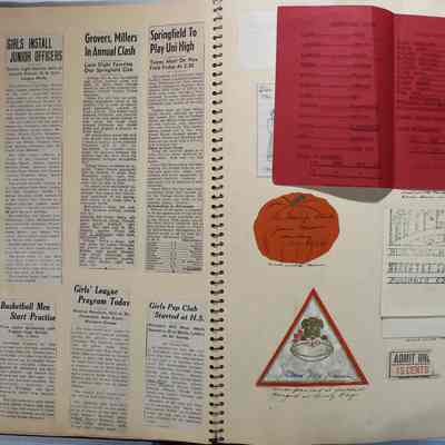 Pages 6 and 7 pink paper unfolded