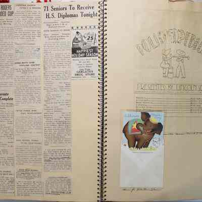 Pages 26 and 27 cover of card inside enclosed envelope shown