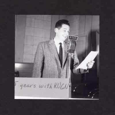 Photograph of Gordon Rennie at KUGN Radio