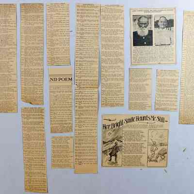 Loose Poems and Newspaper Clippings found in Back
