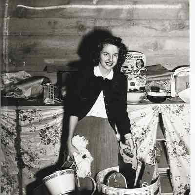 Photograph of a girl at the Springfield High carnival, Springfield, Oregon, circa 1940s