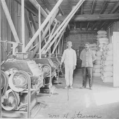 Photograph of William Stearmer and unknown person, the Springfield Flour Mill, Oregon