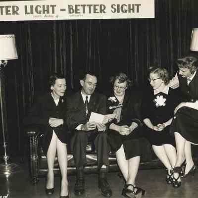 Photograph of people at a display at Springfield Electric Appliance Show, 1954