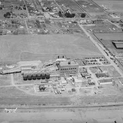 Photograph of aerial view of alcohol plant, Springfield, Oregon, 1946