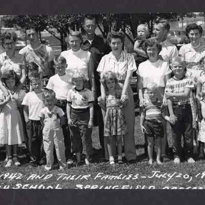 Photograph of Springfield High class of 1942 reunion, Springfield, Oregon, 1952