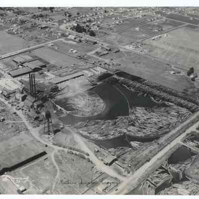 Aerial photograph of Rosboro Lumber Company and area, Springfield, 1946