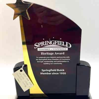 Springfield Chamber of Commerce Heritage Award for Springfield Buick, undated