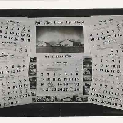 Activities Calendar, Springfield Union High School, 1945.