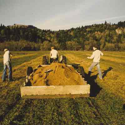 Photograph of Men Working at Seavey Farm, 1996