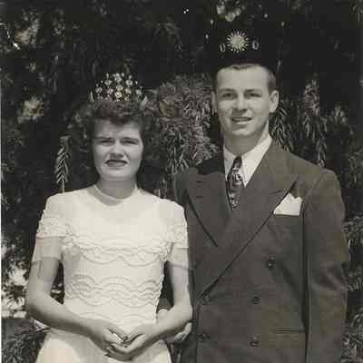 Photograph of Springfield High School May Day Springfest Queen and King, Springfield, Oregon, unknown date
