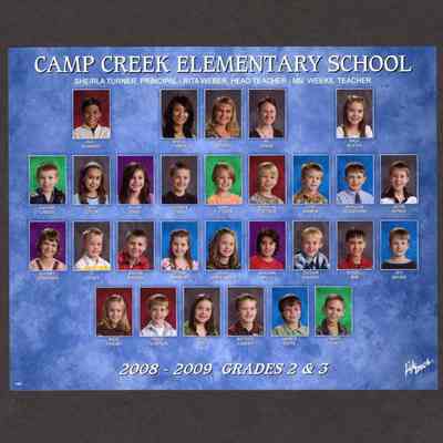 Photograph, Camp Creek Elementary, Grades 2 and 3, 2008-2009.