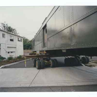 Photograph of the RPO Railcar relocation, Springfield, 1992