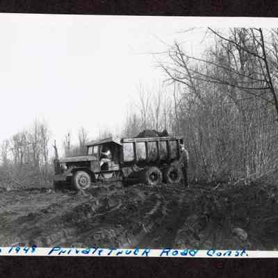 Photograph of private truck road construction