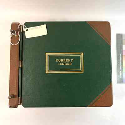 Green ledger "Current Ledge", Springfield Motors, circa 1950s to 1960s
