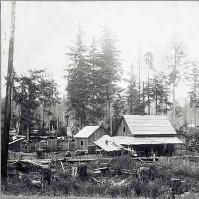Photograph of Rathbun Home and Saginaw mill, circa 1900