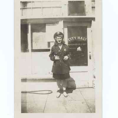 Photograph of Joan Combs, Police Mascot, City Hall Springfield, 1942