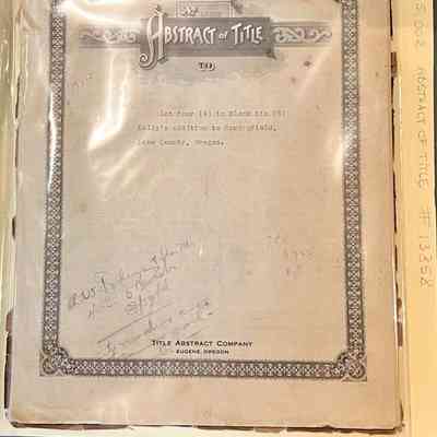 Abstract of Title Nr.13358, Lot 4 Block 6, Kelly’s addition to Springfield, 1866-1937