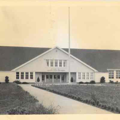 Photograph of Springfield Union High facing 10th Street, Springfield, Oregon, circa 1940s