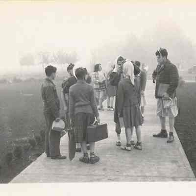 Photograph of the Springfield High School Class of 1953 Initiation, Springfield, Oregon, circa 1948-1953