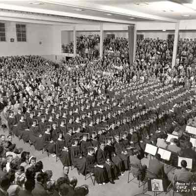 Photograph of high school graduation, 1953