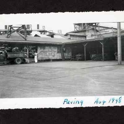 Photograph of paving at Booth-Kelly Lumber Mill, Springfield, Oregon, 1948