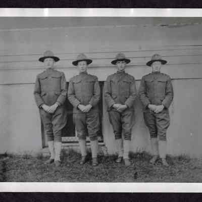 Photograph of four young men from Waterville in World War One