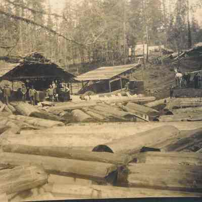Photograph of a small Lumber Mill in Silverton, Oregon, 1904