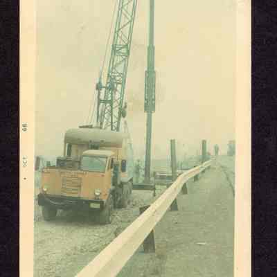 Photograph of Piledriving for Bridge Project (Springfield), undated